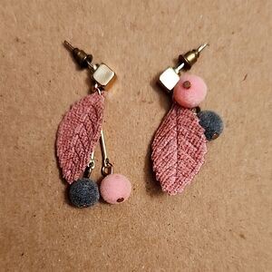 Felt Leaf Earrings